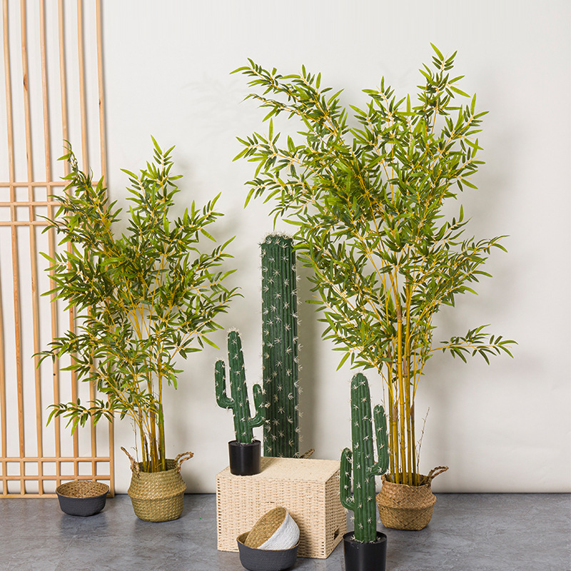 Large Artificial Cactus Column Nordic Artificial Pot Decoration Living Room Artificial Beads Leaf Tree Indoor Bonsai