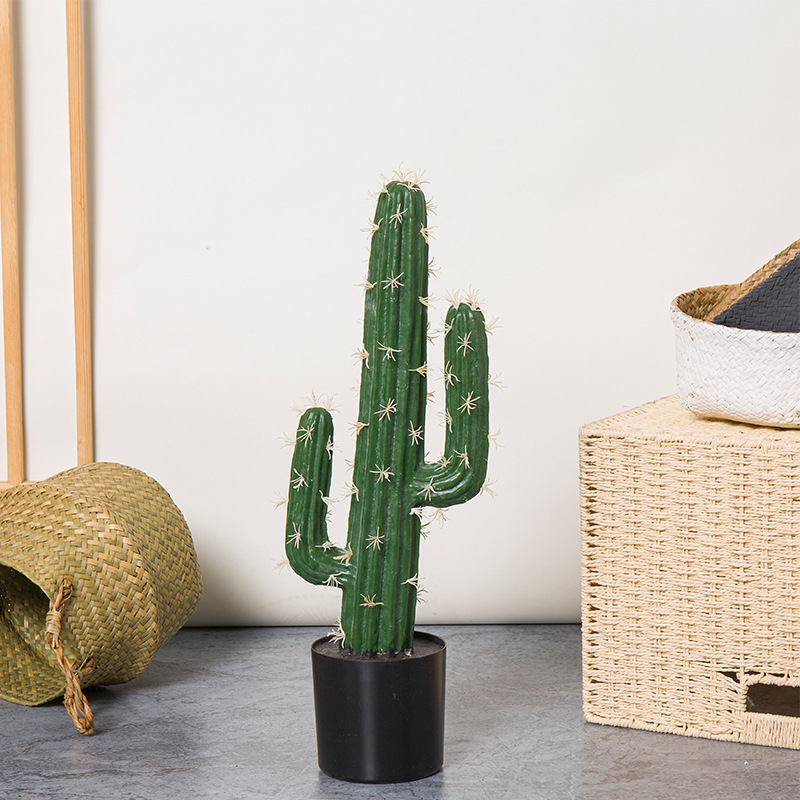 Large Artificial Cactus Column Nordic Artificial Pot Decoration Living Room Artificial Beads Leaf Tree Indoor Bonsai
