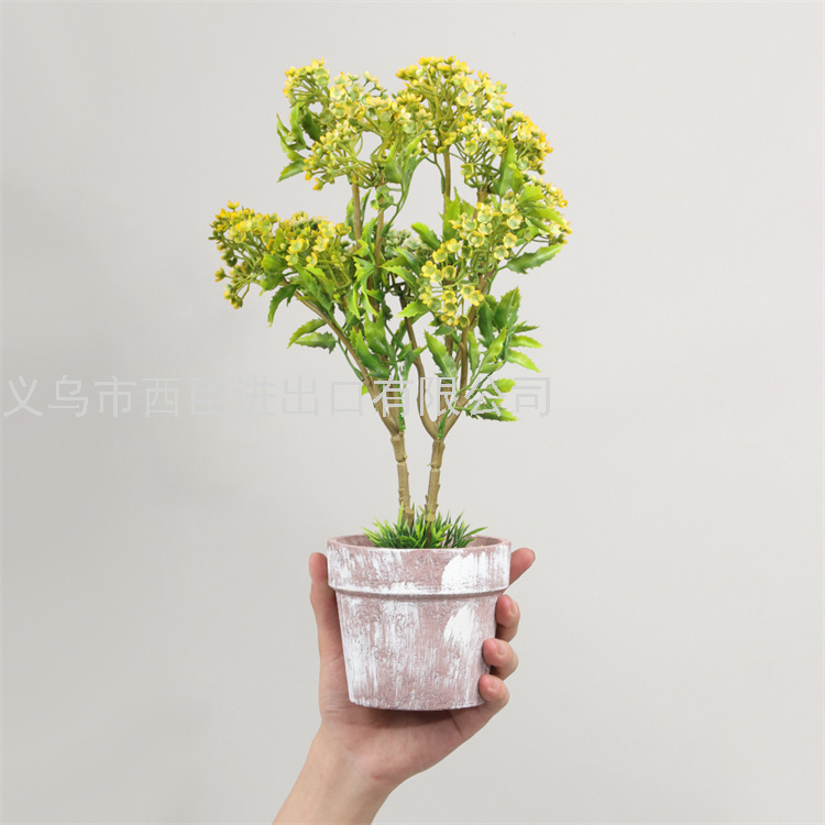 Artificial Potted Plants Faux hydrangea Flower Tree Greenery in Plastic Pots Houseplants for Home Decor