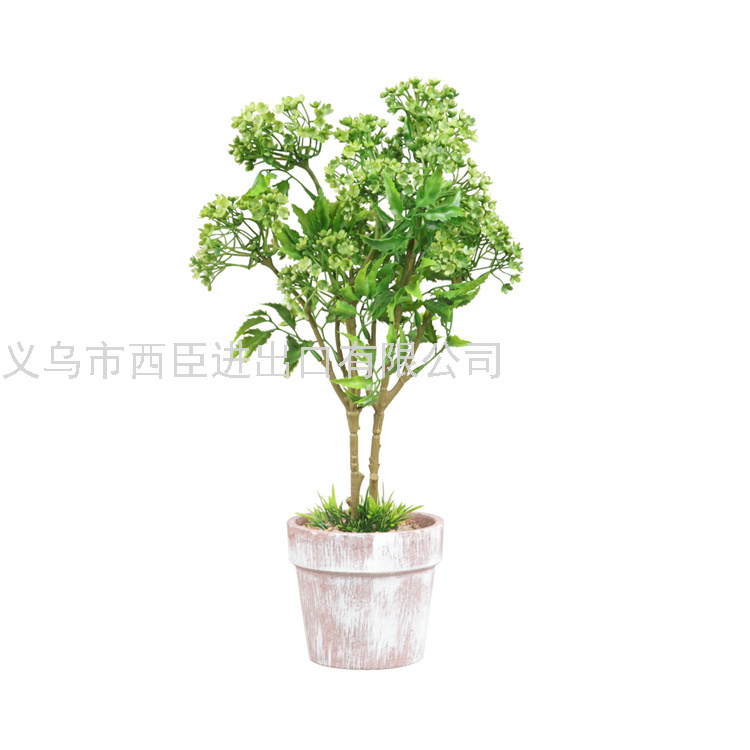 Artificial Potted Plants Faux hydrangea Flower Tree Greenery in Plastic Pots Houseplants for Home Decor