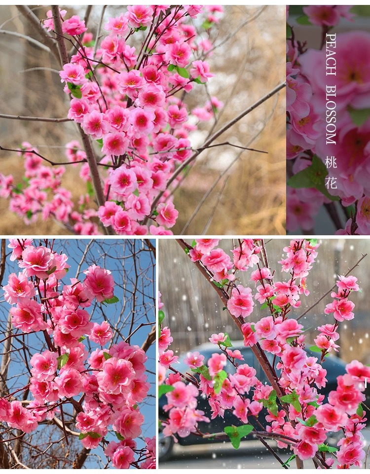 Simulation Peach Branches Artificial/Fake Flower Raw Silk Ornamental Flower Artificial Peach Tree Hotel Wedding Soft Dress Floral Simulation Peach Branches Artificial/Fake Flower Raw Silk Ornamental Flower Artificial Peach Tree Hotel Wedding Soft Dress Floral