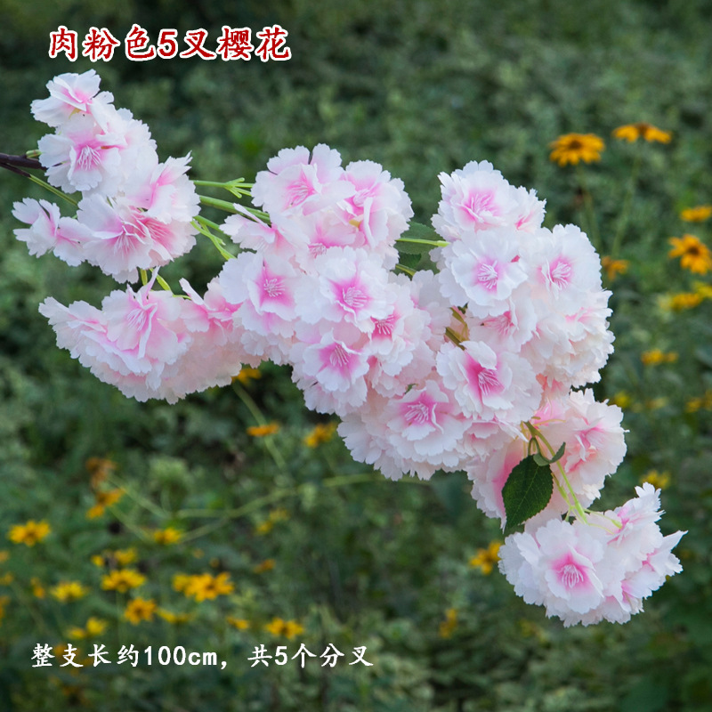 Simulation Cherry Blossom Wedding Encryption Artificial Cheery Branch Wholesale Studio Decoration Cherry Tree Cherry Blossom Arch Cherry Blossom