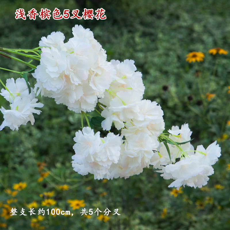 Artificial Cheery Branch Wholesale Wedding Cherry Blossom Wedding Simulation Cherry Blossom Studio Decoration Cherry Tree Arch Simulation Flower