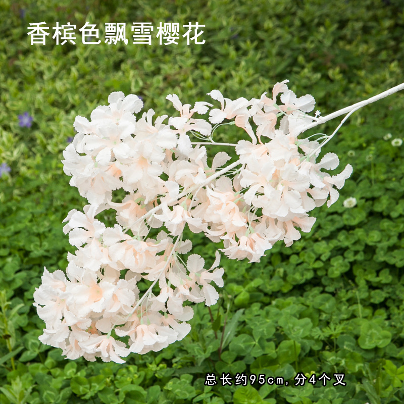 Artificial Cheery Branch Wholesale Wedding Cherry Blossom Wedding Simulation Cherry Blossom Studio Decoration Cherry Tree Arch Simulation Flower