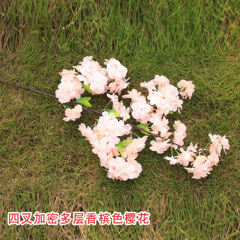 Artificial Cheery Branch Wholesale Wedding Cherry Blossom Wedding Simulation Cherry Blossom Studio Decoration Cherry Tree Arch Simulation Flower