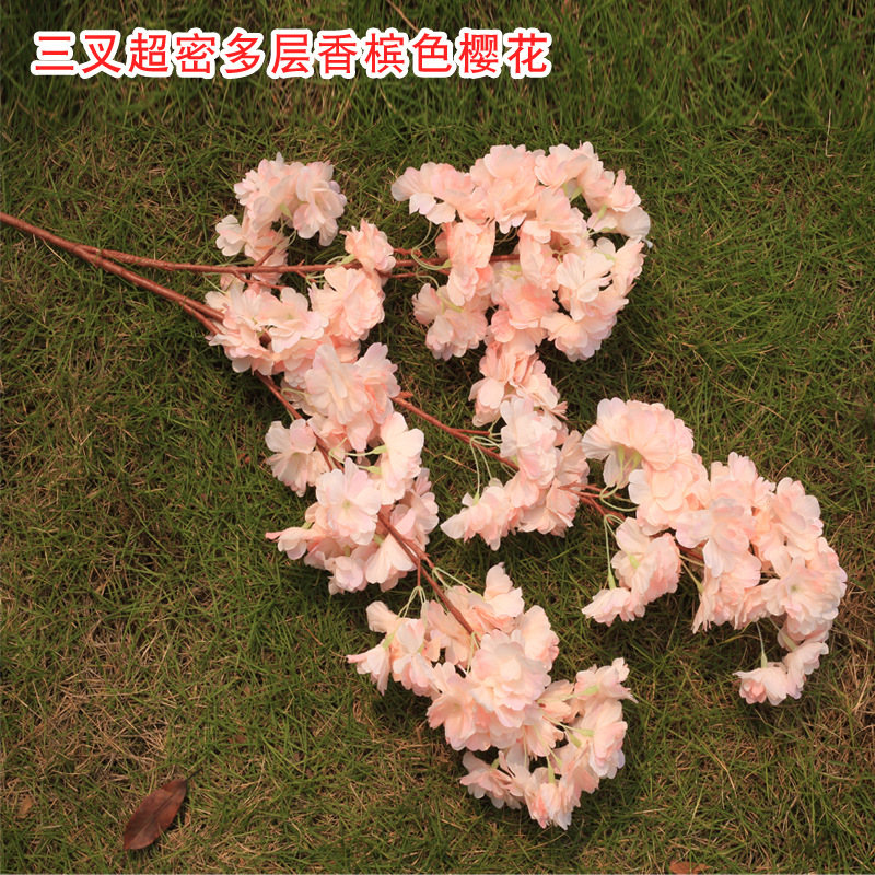 Artificial Cheery Branch Wholesale Wedding Cherry Blossom Wedding Simulation Cherry Blossom Studio Decoration Cherry Tree Arch Simulation Flower