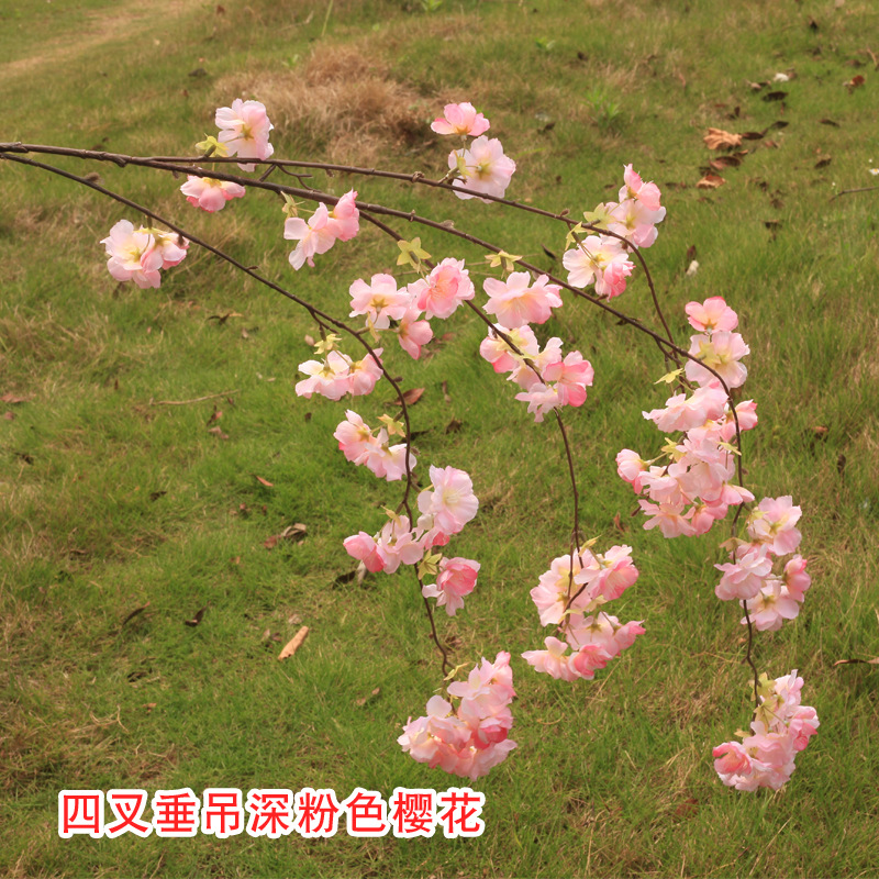 Artificial Cheery Branch Wholesale Wedding Cherry Blossom Wedding Simulation Cherry Blossom Studio Decoration Cherry Tree Arch Simulation Flower