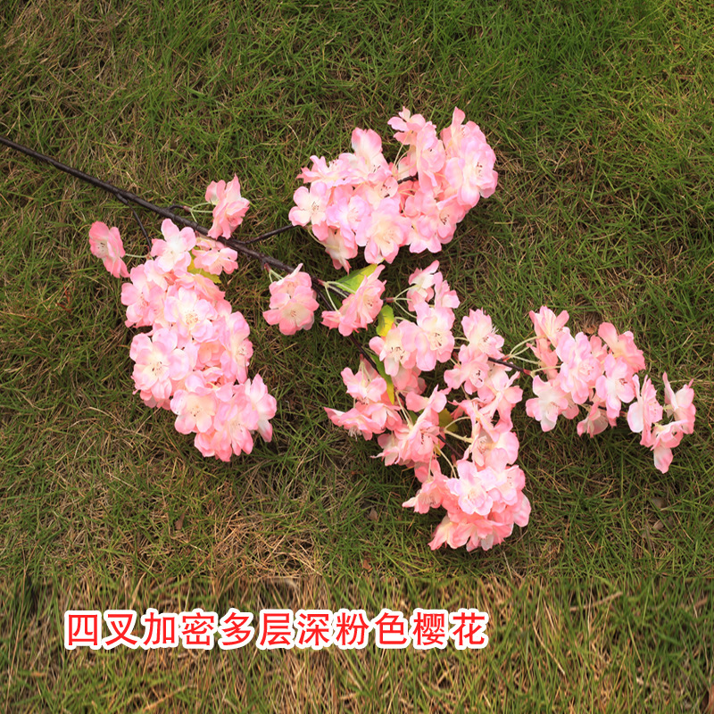 Artificial Cheery Branch Wholesale Wedding Cherry Blossom Wedding Simulation Cherry Blossom Studio Decoration Cherry Tree Arch Simulation Flower