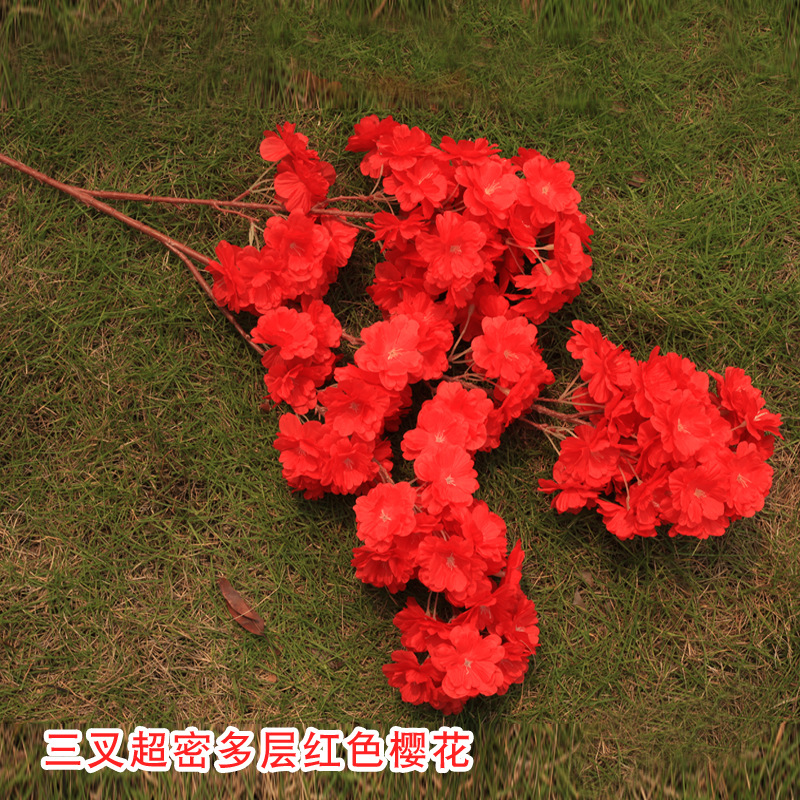 Artificial Cheery Branch Wholesale Wedding Cherry Blossom Wedding Simulation Cherry Blossom Studio Decoration Cherry Tree Arch Simulation Flower