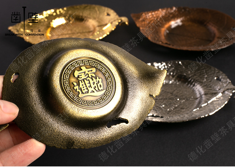 Zinc Alloy Coaster Cup Saucer Tea Ceremony Utensils Incense Seat Cushion Small Incense Burner Base Matching Multiple Styles [Factory Direct Sales]]