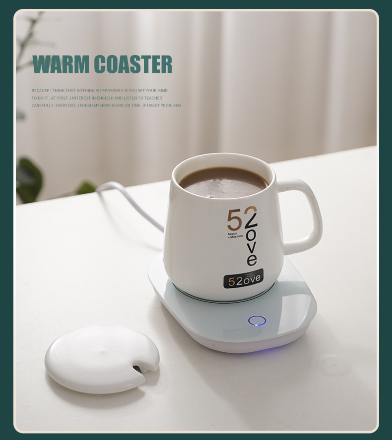 Cup Automatic Constant Temperature Vacuum Dish Warm Coaster Portable Heating Coaster Automatic Power off Heating Coaster