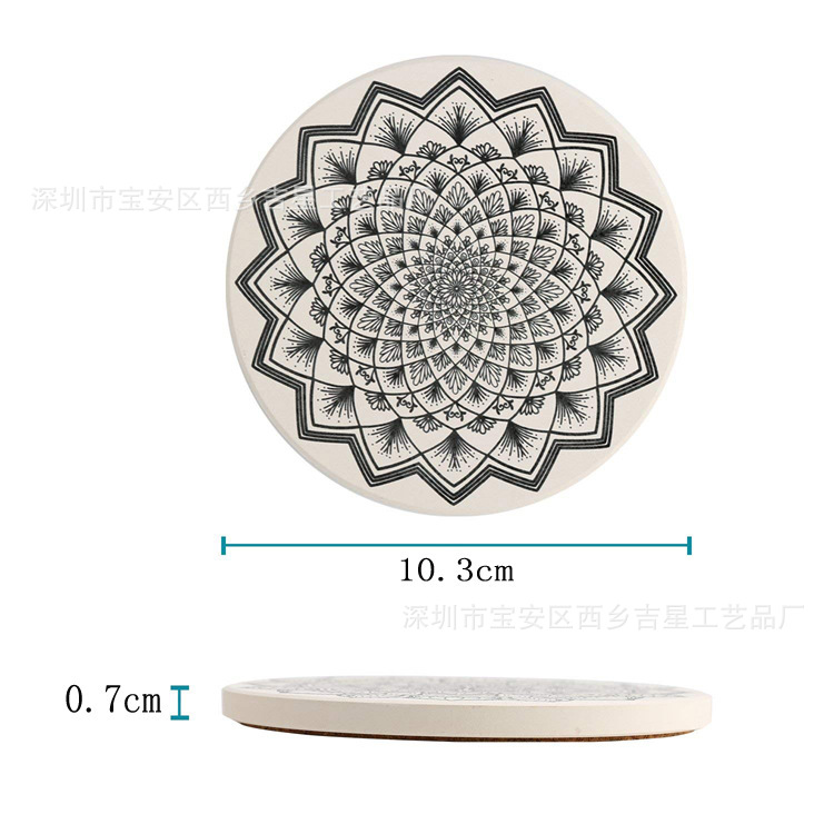 Manufacturer 'S Cork Cup Mat Ceramic Coaster Water Absorbent Coaster Automobile Cushion Medium Density Fiberboard Coaster Cork Potholder