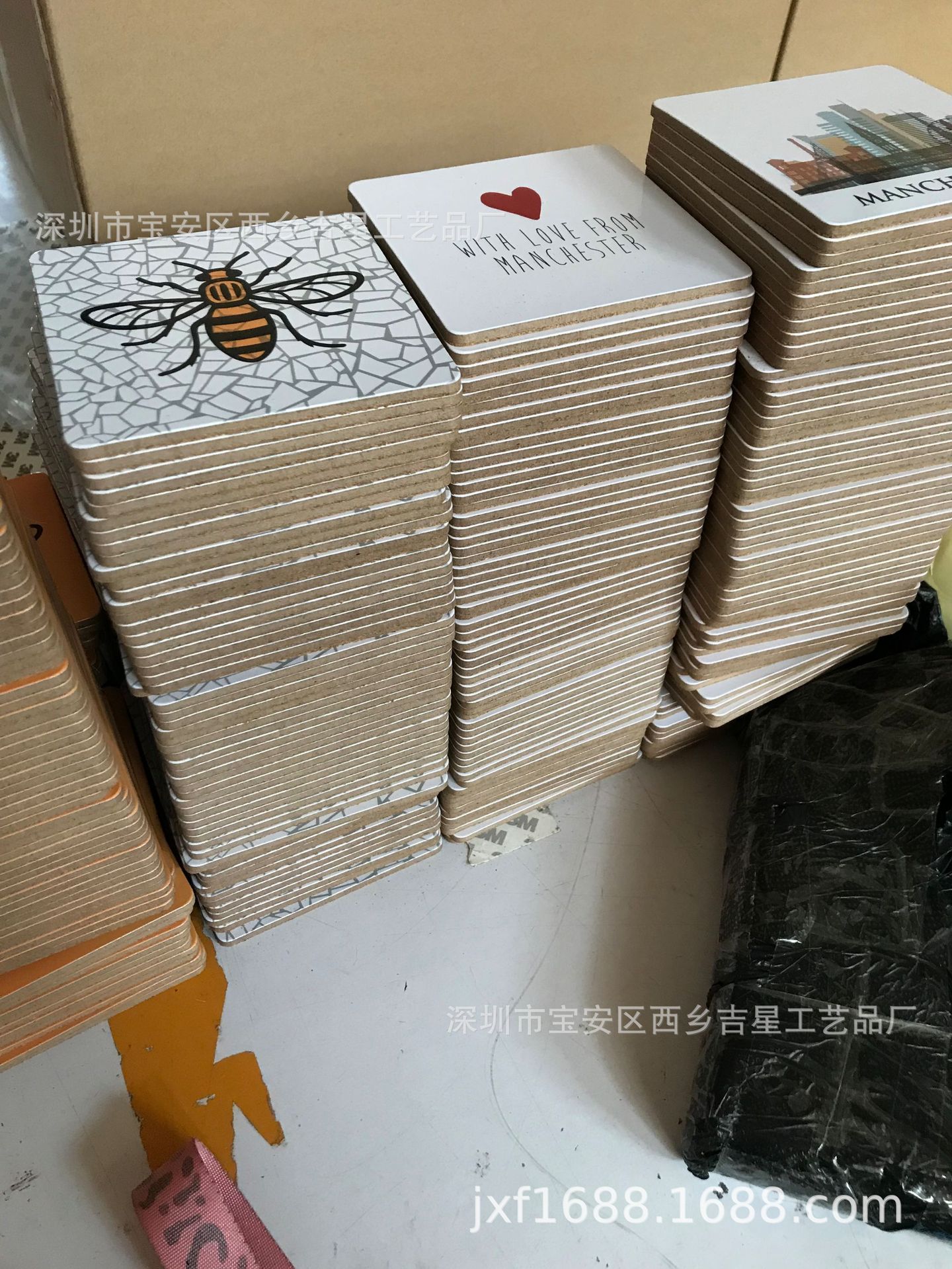 Manufacturer 'S Cork Cup Mat Ceramic Coaster Water Absorbent Coaster Automobile Cushion Medium Density Fiberboard Coaster Cork Potholder