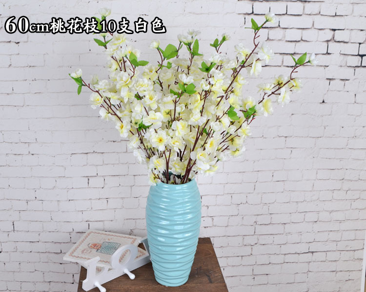 Cross-Border Artificial Flower Peach Blossom Plum Blossom Branch Silk Flower Fake Flower Pastoral Fake Trees Peach Tree New Year Ornaments Wishing Tree Cross-Border Artificial Flower Peach Blossom Plum Blossom Branch Silk Flower Fake Flower Pastoral Fake Trees Peach Tree New Year Ornaments Wishing Tree