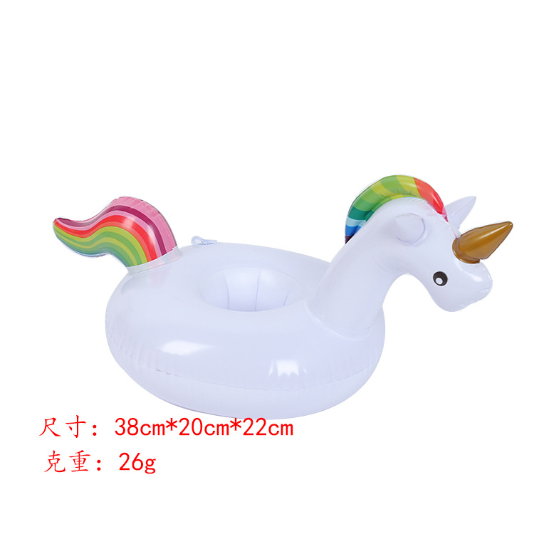 Spot PVC Inflatable Unicorn Cup Holder Flamingo Coaster Inflatable Water Floating Beverage Cup Holder Cup Holder