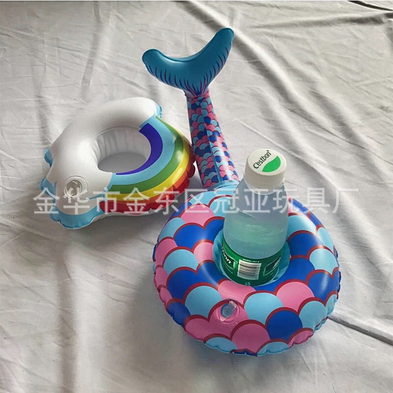 Spot PVC Inflatable Unicorn Cup Holder Flamingo Coaster Inflatable Water Floating Beverage Cup Holder Cup Holder