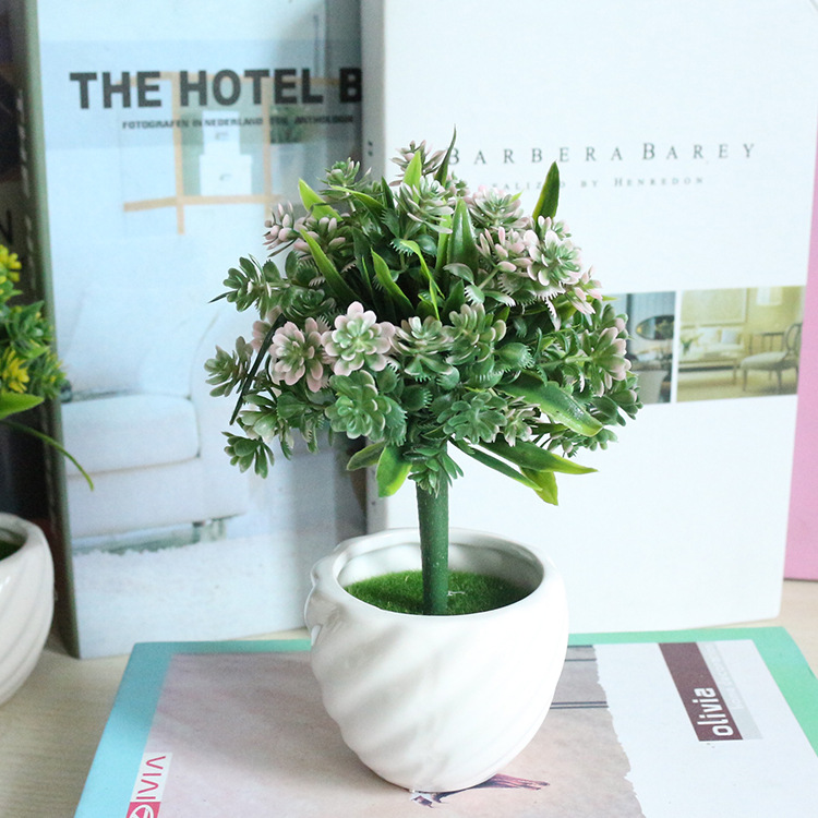 Artificial/Fake Flower Decorative Flower Ornament Home Ornament Threaded Cup Tree Small Flower Pot Simulation Plant Flower Pot