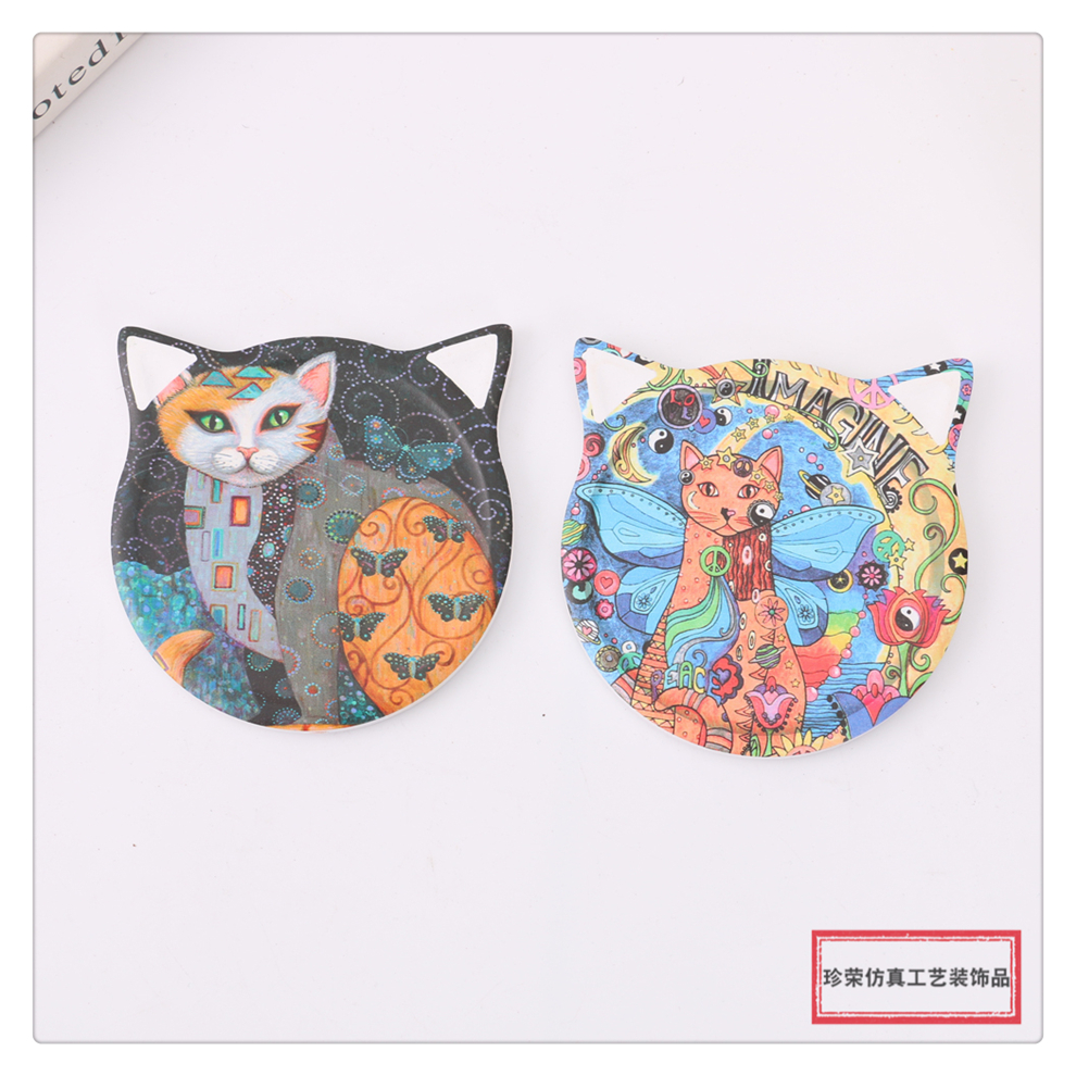 Cute Cat Pattern Decoration LIERSHERF Ceramic Potholder Coffee Cup Mat Heat Proof Mat Dining Table Cushion Bowl Coaster Cup Coaster