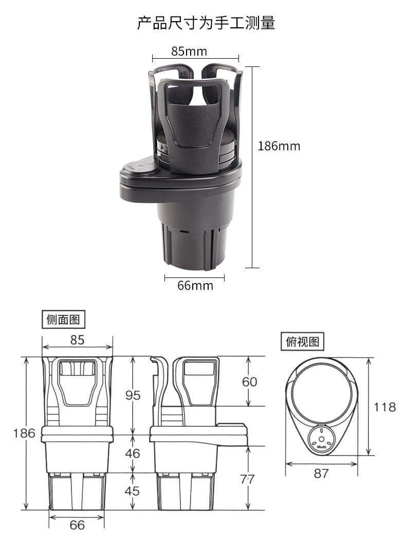 Style MultiFunction Car Water Cup Holder Carbon Fiber Modification Coaster Ashtray for Car Cup Holder Drink Holder