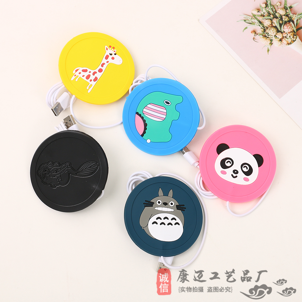 Cartoon Creative USB Silicone Insulated Coaster Heating Cup Pad Constant Temperature Heating Cup Milk Heater Warm Cup Drink Pad