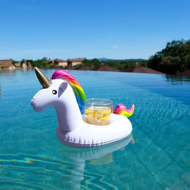 Unicorn Flamingo Cup-holders are a hot spot on Instagram and amazon for inflatable water coaster drinks