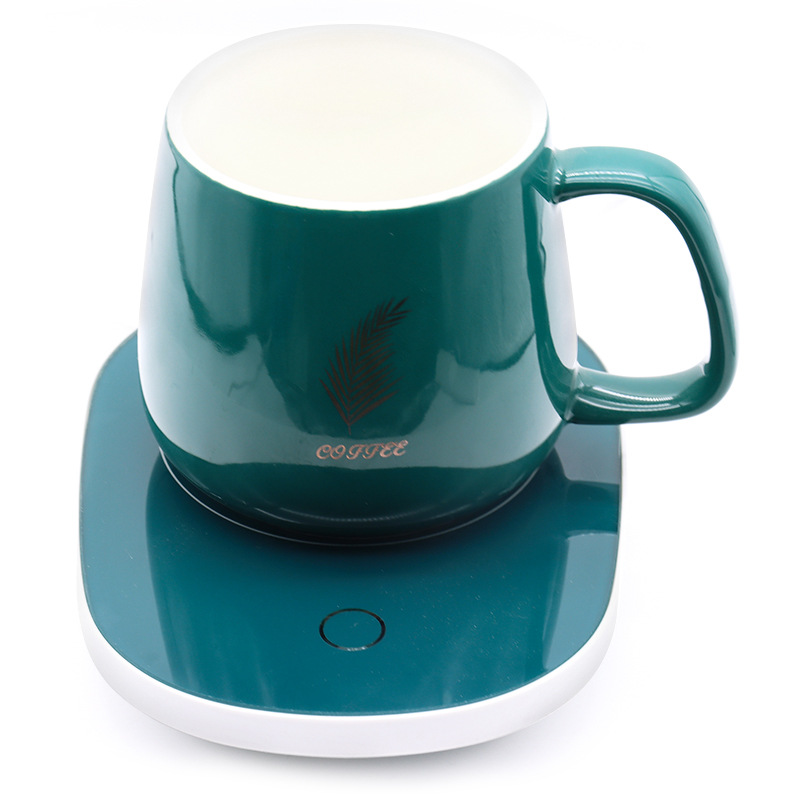 55 Degrees Thermal Cup High-End Gift Box Warm Cup Heating Coaster Ceramic Electric Heating Thermal Cup Gift Factory Wholesale