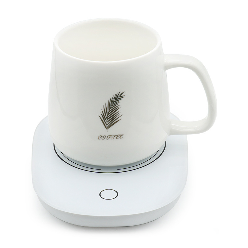 55 Degrees Thermal Cup High-End Gift Box Warm Cup Heating Coaster Ceramic Electric Heating Thermal Cup Gift Factory Wholesale