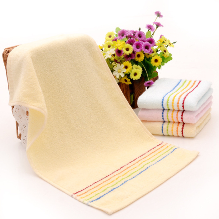 Pure cotton children's towel soft water absorbent non twist skin baby small towel rainbow child towel