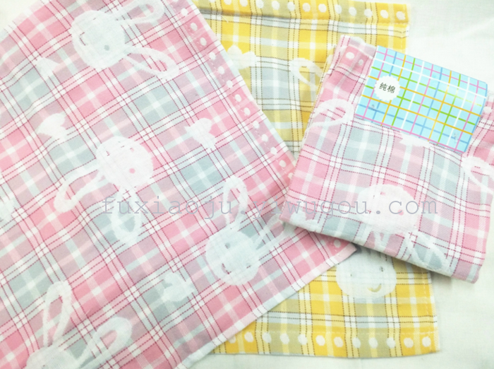 Three layer jacquard gauze towel baby cartoon towel towel slobber