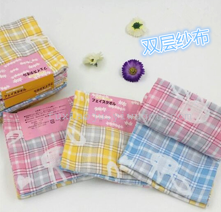 Three layer jacquard gauze towel baby cartoon towel towel slobber