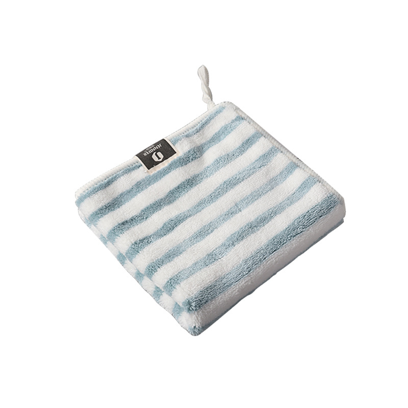 Factory Wholesale Soft Skin-Friendly Stripes Small Square Towel Customizable New Fiber Absorbent Handkerchief Little Square Towel Small Square Towel