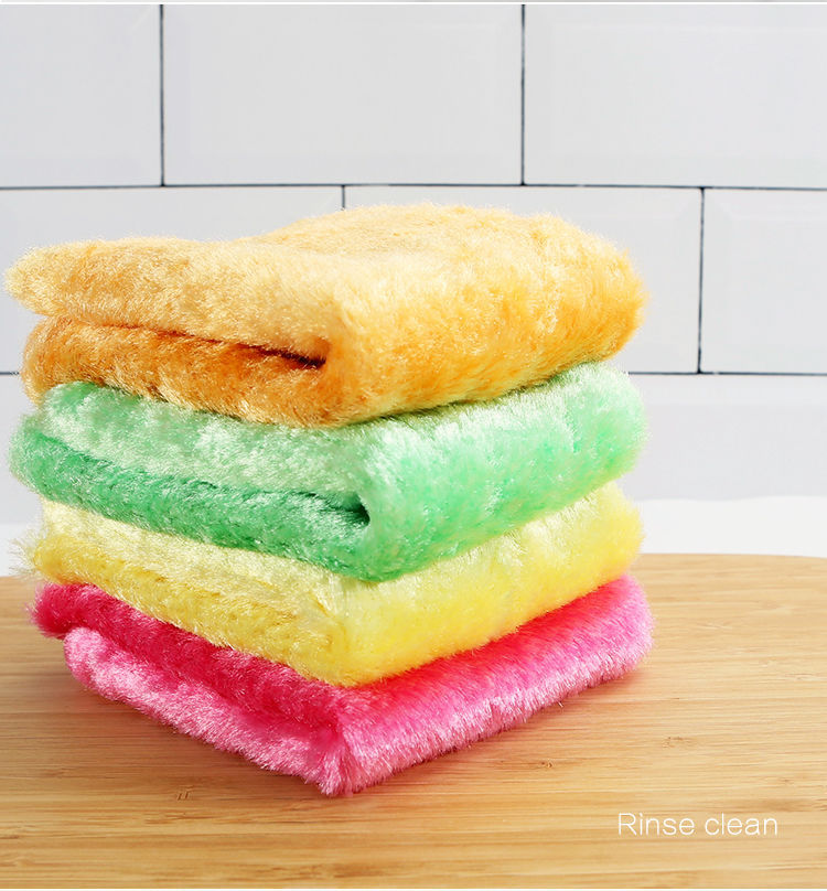 Wood Fiber Dishcloth Oil-Free Towel Bowl-Cleaning Towel Magic Absorbent Mercerized Cotton Dishwashing Towel Dishwashing Cloth