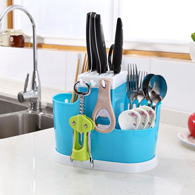 Creative Kitchen Multi-Functional Combination Knife Holder Chopsticks Cage Storage Rack Spoon Knife Holder Set Chopsticks Holder Pp One Piece Dropshipping