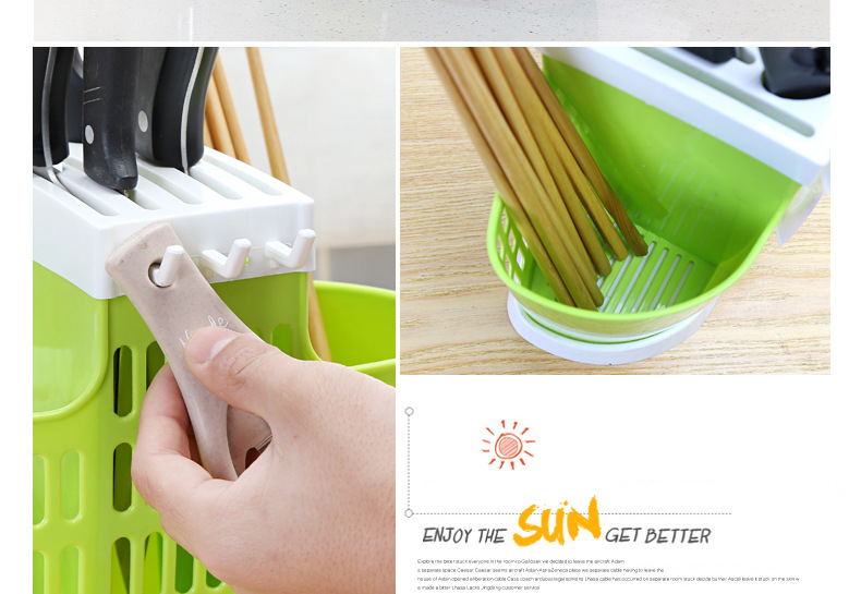Creative Kitchen Multi-Functional Combination Knife Holder Chopsticks Cage Storage Rack Spoon Knife Holder Set Chopsticks Holder Pp One Piece Dropshipping