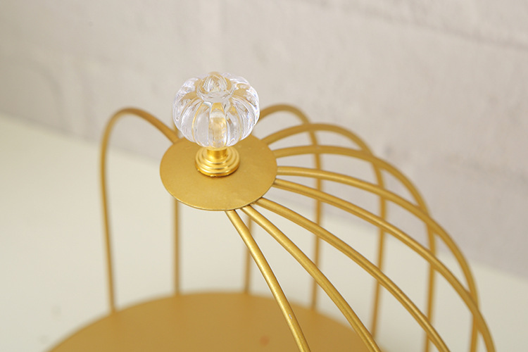 Iron Double-Layer Golden Bird Cage Dessert Table Display Stand Decoration Tea Break Table Cake Tray Pastry Shelf Props Iron Double-Layer Golden Bird Cage Dessert Table Display Stand Decoration Tea Break Table Cake Tray Pastry Shelf Props