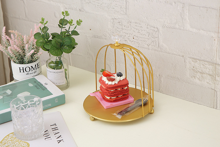Iron Double-Layer Golden Bird Cage Dessert Table Display Stand Decoration Tea Break Table Cake Tray Pastry Shelf Props Iron Double-Layer Golden Bird Cage Dessert Table Display Stand Decoration Tea Break Table Cake Tray Pastry Shelf Props