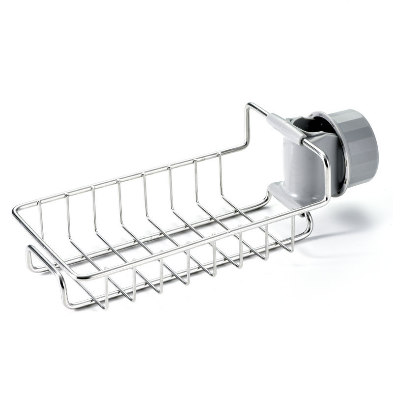 304 Stainless Steel Faucet Storage Rack Rag Storage Rack Kitchen Supplies Sink Sponge Draining Rack Chopsticks Cage Holder