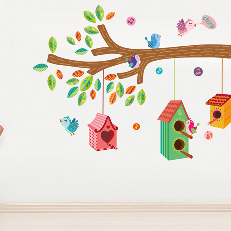 Sticker Manufacturer Fashion New Three-Generation Environmental Protection Wall Stickers Bedroom Living Room Extra Large Bird Cage