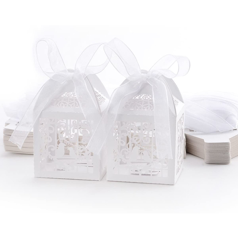 Watson Creative Cross-Border Wedding Candy Box Creative European Hollow Candy Box Mori Style Bird Cage Wedding Candies Box Candy Box Paper Box