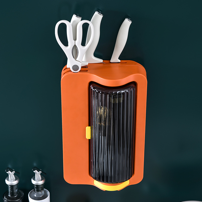 New Rotatable Chopsticks Box Wall-Mounted Punch-Free Kitchen Drain Chopsticks Cage Chopsticks Box Storage Cage