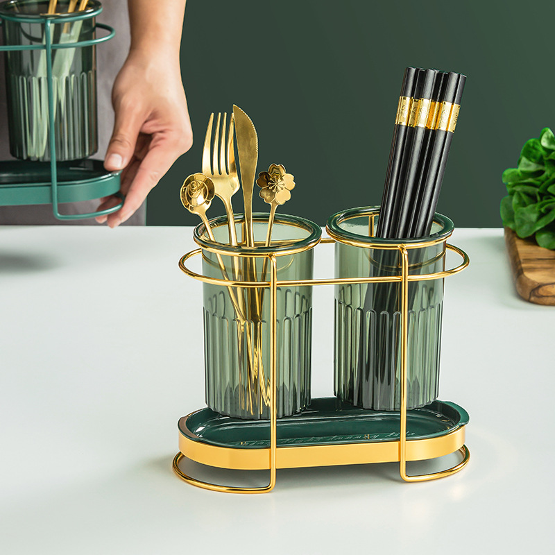 Light Luxury Chopsticks Rack Household Chopstick Barrel Drain Chopsticks Tube Wall-Mounted Kitchen Storage Box Chopsticks Basket Chopsticks Cage