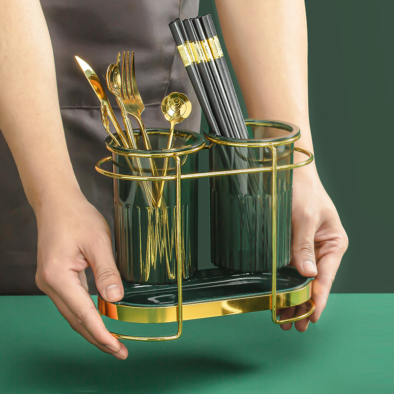 Light Luxury Chopsticks Rack Household Chopstick Barrel Drain Chopsticks Tube Wall-Mounted Kitchen Storage Box Chopsticks Basket Chopsticks Cage