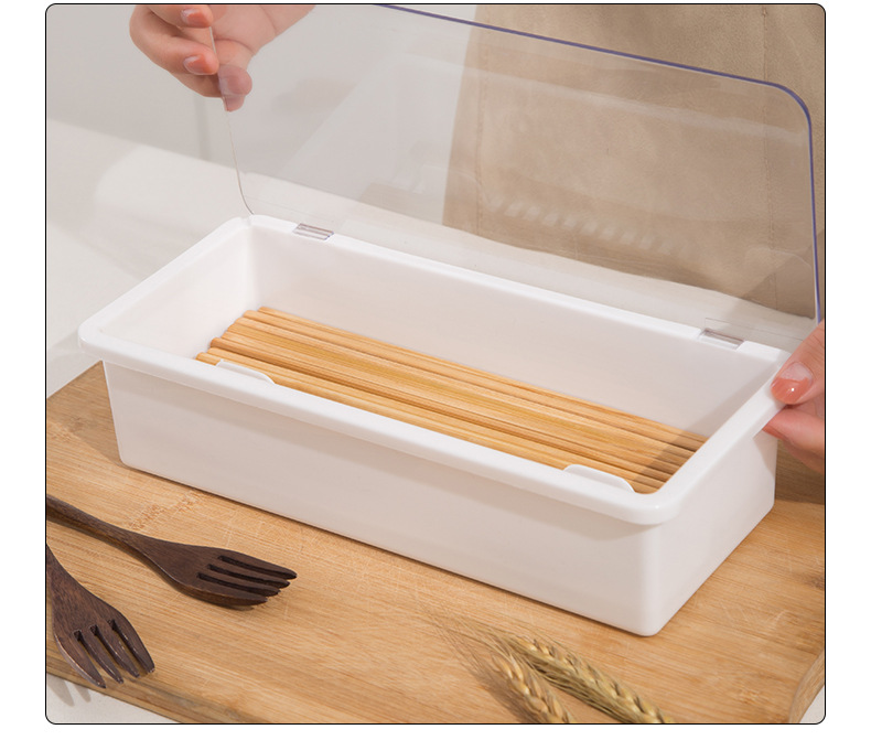Manufacturer Drain Water and Dustproof Tableware Storage Box Simple Fashion Chopsticks Box Kitchen Organizers Plastic Chopsticks Cage