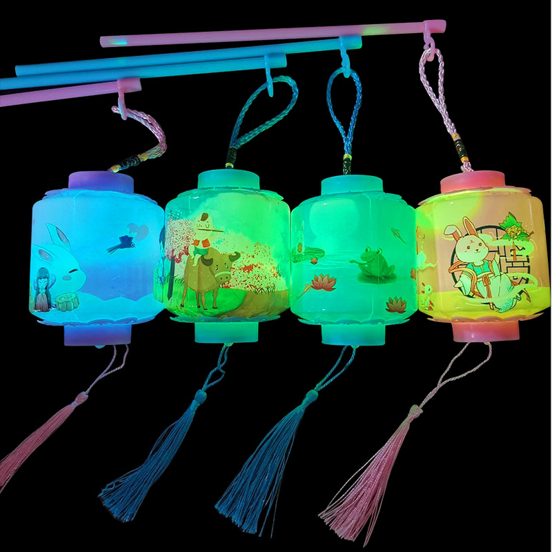 Mid-Autumn Festival Lantern Portable Jade Hare Chang&#039;e Festive Lantern Toy Children Mid-Autumn Festival Small Bell Pepper Toy Cage Stall Night Market