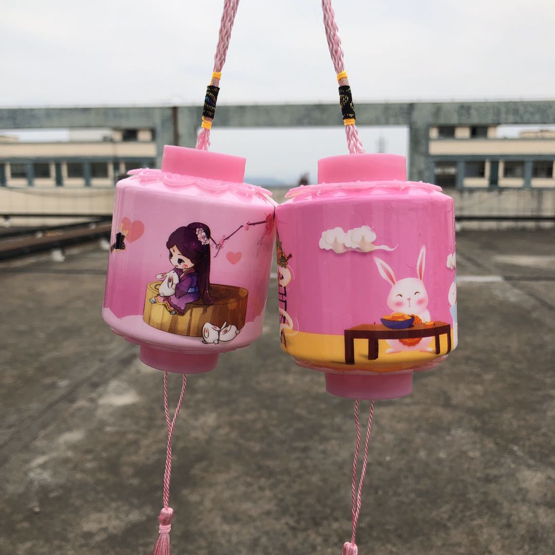 Mid-Autumn Festival Lantern Portable Jade Hare Chang&#039;e Festive Lantern Toy Children Mid-Autumn Festival Small Bell Pepper Toy Cage Stall Night Market