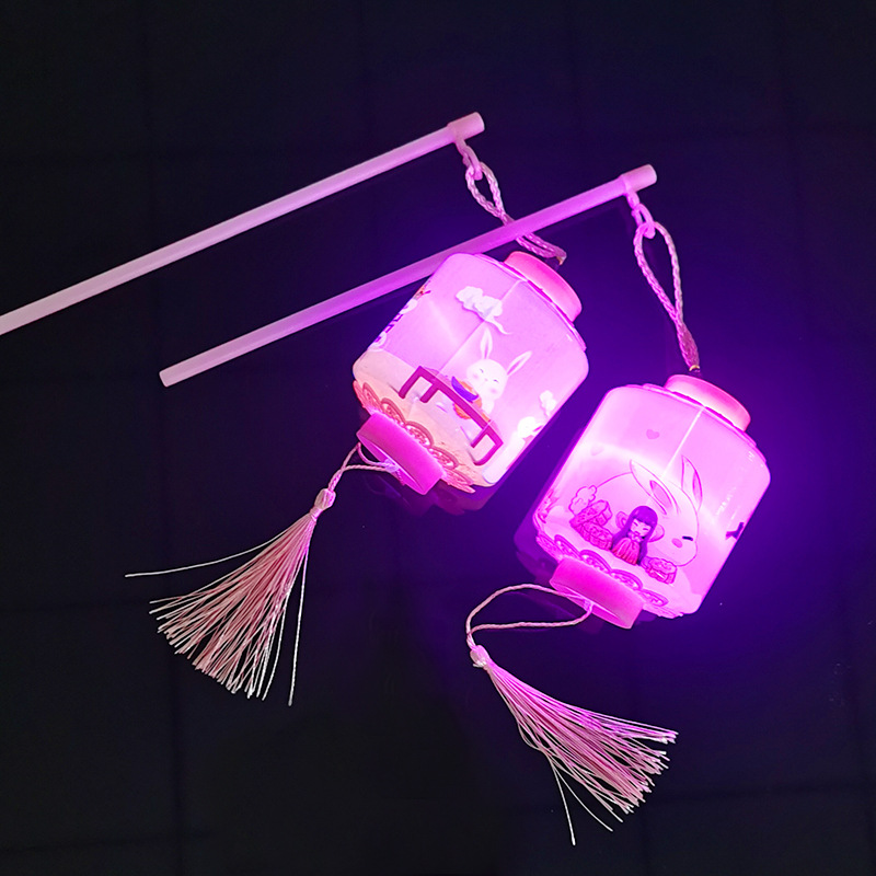 Mid-Autumn Festival Lantern Portable Jade Hare Chang&#039;e Festive Lantern Toy Children Mid-Autumn Festival Small Bell Pepper Toy Cage Stall Night Market