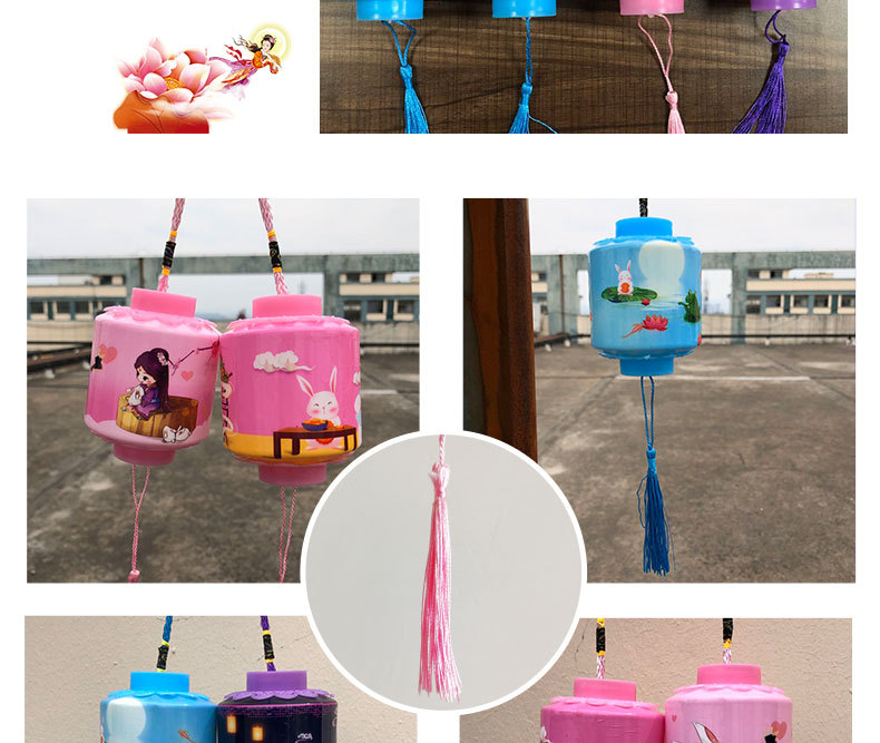 Mid-Autumn Festival Lantern Portable Jade Hare Chang'e Festive Lantern Toy Children Mid-Autumn Festival Small Bell Pepper Toy Cage Stall Night Market