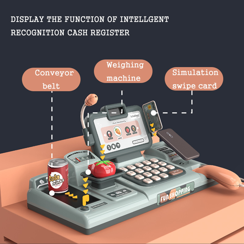 Cross-Border Children's Intelligent Voice Recognition Cash Register Toy Scanning Sound Amplifier Calculator Mobile Payment Cash Register Cross-Border Children's Intelligent Voice Recognition Cash Register Toy Scanning Sound Amplifier Calculator Mobile Payment Cash Register