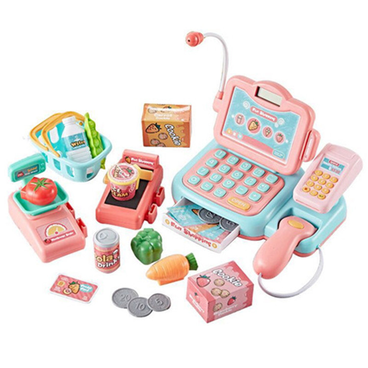 Children&#039;s Supermarket Shopping Cash Register Toy Play House Xiaoling Beibi Valley Simulation Cash Register Set Boys and Girls