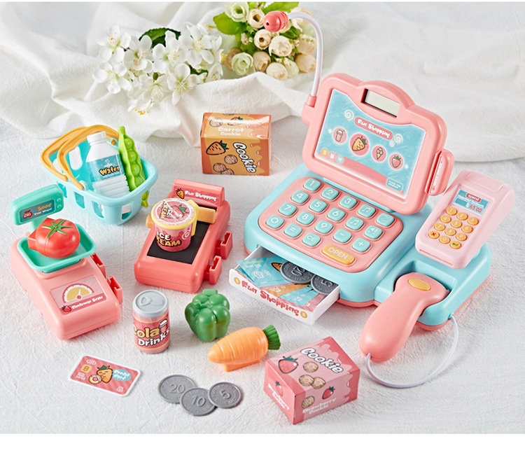 Beibigu Children's Simulation Supermarket Cash Register Set Toy Puzzle Multi-Function Cash Register Play House